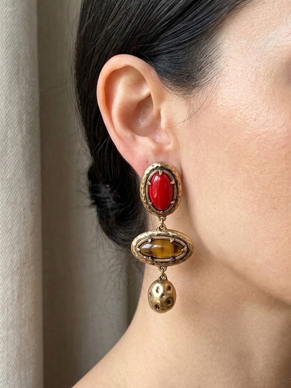 Zara Stone Drop Statement Earrings